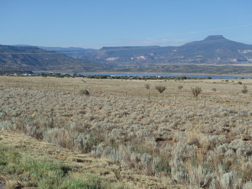 GDMBR: Looking south toward homes on Abiquiu Lake.